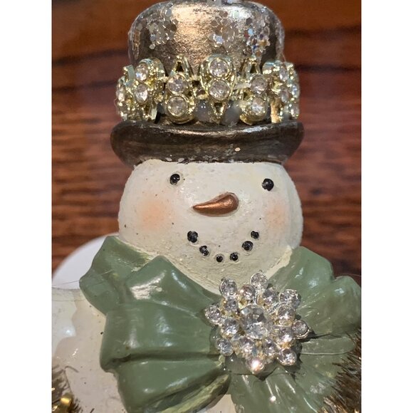 Vtg-Style Demdaco Sparkle Joy Snowman Ornament Glitter Rhinestone NWT - Picture 5 of 7